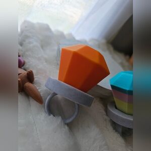 3d Printed Clicker Xl Ring Pop Bling Toy Orange